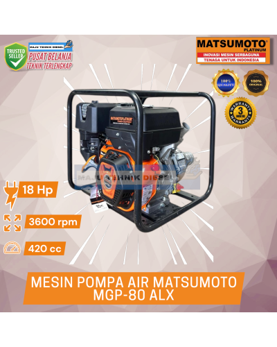 Mesin Pompa Air Bensin Matsumoto MGP 80 ALX Alumunium Turbo Pump 